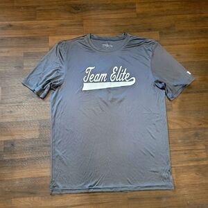 Wilson Gray Short Sleeve Elite Team Mens Shirt Dri Fit 9 Sz L